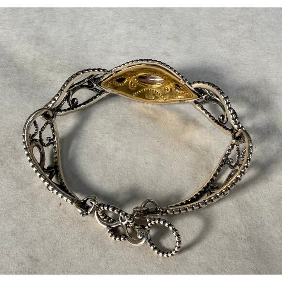 Carolyn Pollack Relios Sterling Silver Brass Copper Link Bracelet - Picture 7 of 7